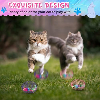 Jecery 5 Pcs Cat Toys Spring,Mouse, Rainbow Color - Image 4