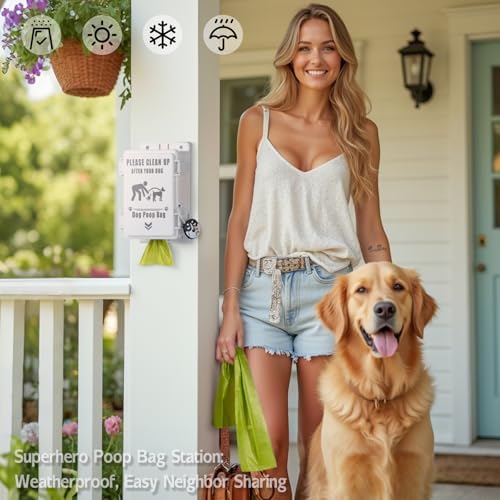 Outdoor Dog Poop Bag Dispenser Wall Mountable, Waterproof & Commercial-Grade, Outdoor Organizer for Home, Parks, Apartments, Property Management with 135 Bags & Lock Included - Image 2