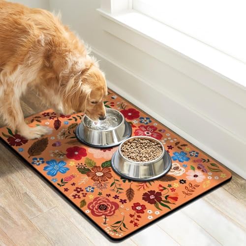 Dog Food Mats for Floors, Absorbent Dog Bowl Mat for Food and Water Dispenser Mat, Quick Dry Cat Food Mat Pet Supplies - Image 2