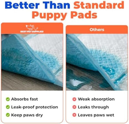 Best Pet Supplies Dog Training Puppy Pee Pads - Blue, 100 Count - Image 4