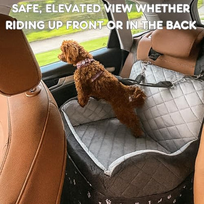OtterPets Dog Car Seat for Small Dogs & Medium Under 30 lbs, Bonus Safety XS Harness, Dog Booster Car Seat with Thick Cushions, 3Storage Pockets with Zipper, 2 Safety Belts - Image 4