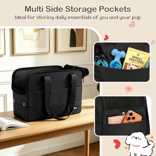 VavoPaw Dog Purse Carrier for Small Dogs,Puppy Travel Tote Bag Up to 11 lbs - Image 5