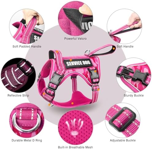 WINSEE Tactical Dog Harness, No Pull Dog Harness for Medium Large Dogs with Handle & Molle, Military Service Dog Vest Harness in Training Pet Harness for Small Dogs - Image 3