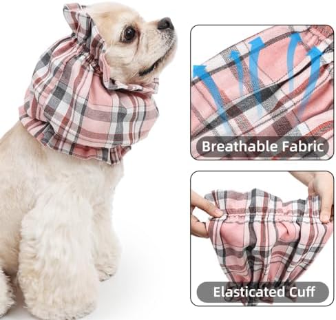Dog Snood for Long-Eared Dogs, Feeding Ear Cover, Soft Stretch Wrap，Brown - Image 6