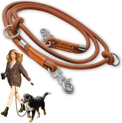 Hands Free Dog Leash, Waist Leash for Dog Walking, Crossbody, Multifunctional, Dog Lead, Running, 2 Dogs, Dual Handle, Traditional Lead, Adjustable Lead 4.3ft - 7.5ft, 3/8" (10mm) Diameter. by SticksNBonesco