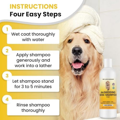 Deshedding Dog Shampoo & Conditioner, Anti Shed Puppy Wash, USA Made, 16OZ - Image 3