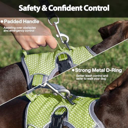 Huntboo Escape Proof Dog Harness, Dachshund Harness, Reflective Dog Harness with Handle, Durable,Adjustable Vest for Small Medium Large Dogs Walking, Training, and Running Gear (Green,S) - Image 4