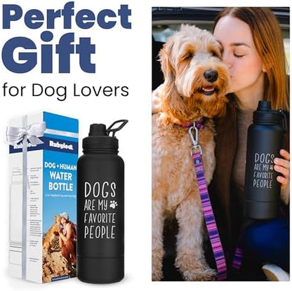 Rubyloo Dog Water Bottle w/Detachable Bowl for Dog Lovers, Favorite People - Image 5
