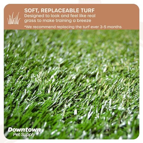 Downtown Pet Supply Dog Grass Pad with Tray, 20 x 25 - Outdoor and Indoor Potty System for Dogs with Replaceable Synthetic Grass Pee Turf - Portable and Waterproof Turf Dog Potty - Image 3