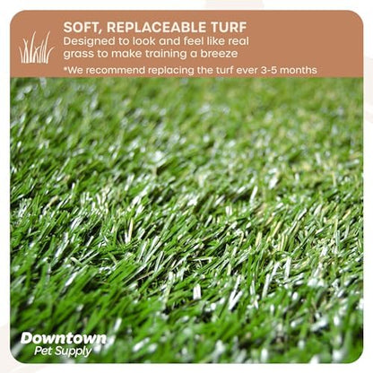 Downtown Pet Supply Dog Grass Pad with Tray, 20 x 25 - Outdoor and Indoor Potty System for Dogs with Replaceable Synthetic Grass Pee Turf - Portable and Waterproof Turf Dog Potty - Image 3
