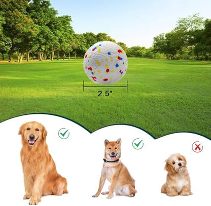 MEKAPLE Dog Balls 2.5 Inch, Indestructible Dogs Tennis Balls 6 Pack for Aggressive Chewers, Durable Bouncy Floating Interactive Dog Toys for Large and Medium Dogs, Packed in Mesh Bag (ETPU Material) - Image 4