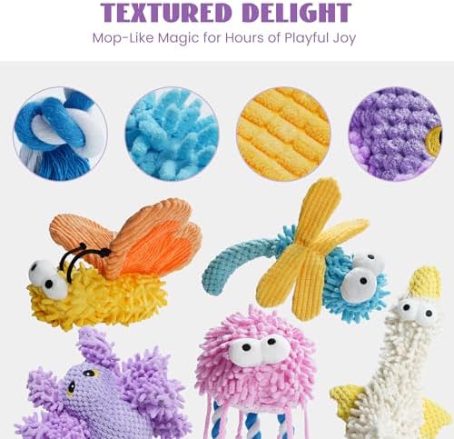 Nocciola Plush Squeaky Dog Toys, Cute Durable Stuffed Crinkle Puppy Pet Chew Toys for Large Medium Small Dogs - Duck - Image 3