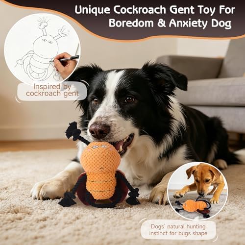 Yipetor Cockroach Squeaky Dog Toy, Puppy Rope Chew Toy for Medium Dogs - Image 3