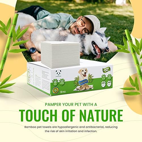 Bamboo Pet Towel 10 PCS - Reusable Bamboo Paper Towels for Dogs, Cats and Other Pets are Machine Washable Up to 5 Times | Disposable Pet Wipes for Drying and Cleaning Dirty Pets - Image 4