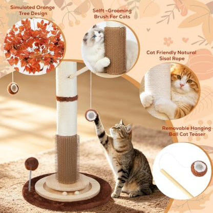 Cat Scratching Post, 46" Tall Scratcher Post for Indoor Adult Cats - Image 4