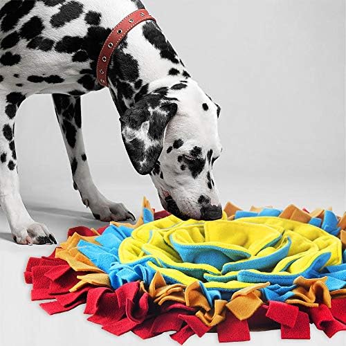 AWOOF Pet Snuffle Mat for Dogs, Interactive Feed Game for Boredom, Encourages Natural Foraging Skills for Cats Dogs Bowl Travel Use, Dog Treat Dispenser Indoor Outdoor Stress Relief (red) - Image 2