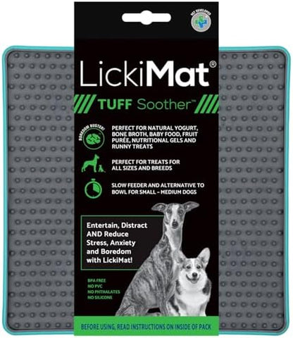 LickiMat Tuff Soother Slow Feeder Lick Mat for Dogs, Turquoise, Boredom Aid by LICKIMAT