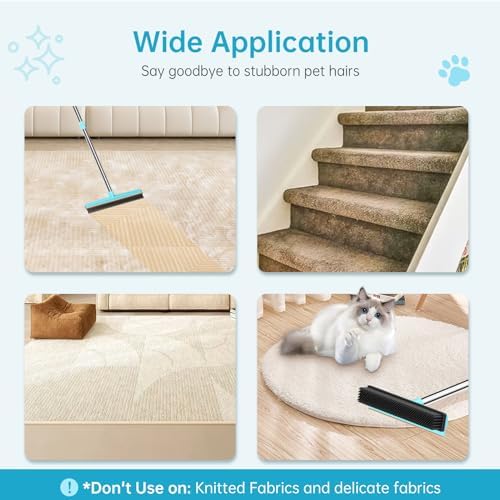 Carpet Rake 60" Long Handle, Pet Hair Remover, Carpet Broom, 3Pcs - Image 5