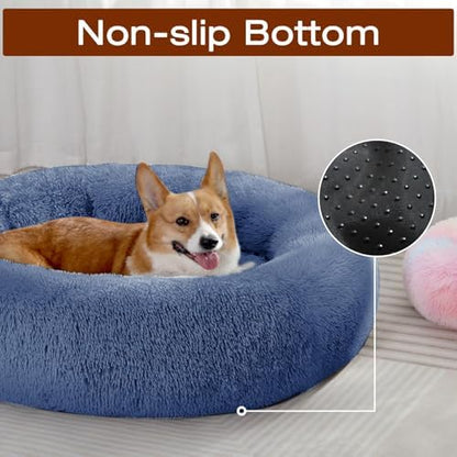 JOLLYVOGUE Dog Beds Large Sized Dog, 36 inches Calming Soft Anti-Anxiety Donut Dogs Bed, Washable Round Fluffy Cushion for Large Pets, Fits up to 80 lbs Pets - Image 4