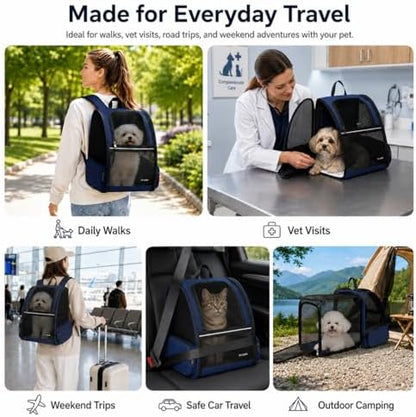 Cat Backpack，Expandable Cat Carrier Backpack, Dog Backpack Carrier and Pet Carrier Backpack, Suitable for Cats, Dogs Kitten or Small Dogs, Travel Friendly Puppy Cats Bag (Blue) - Image 5