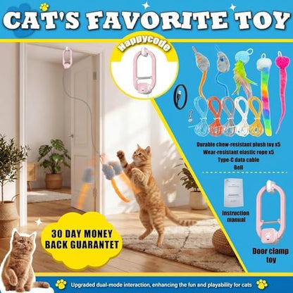 Interactive Cat Toy, Electric Cat Teaser, Door Clip, 2 Motion Modes,Pink - Image 6