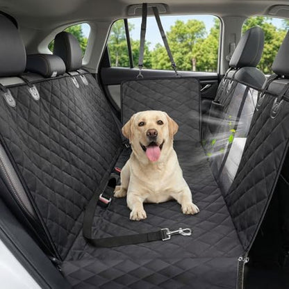 Dog Car Seat Cover, 600D Heavy Dute Car Seat Cover for Dogs Pets, 100% Waterproof Anti-Scratch Nonslip Dog Hammock for Cars, Seat Covers Protector with SeatBelt for Sedan SUV Truck Standard Black by Victoper