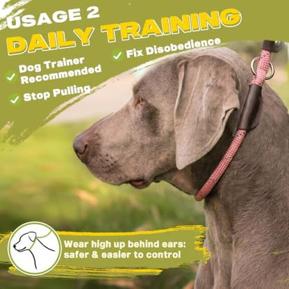 Fida Durable Slip Lead Dog Leash, 4 FT x 1/2" Dog Training Leash, Pink - Image 5