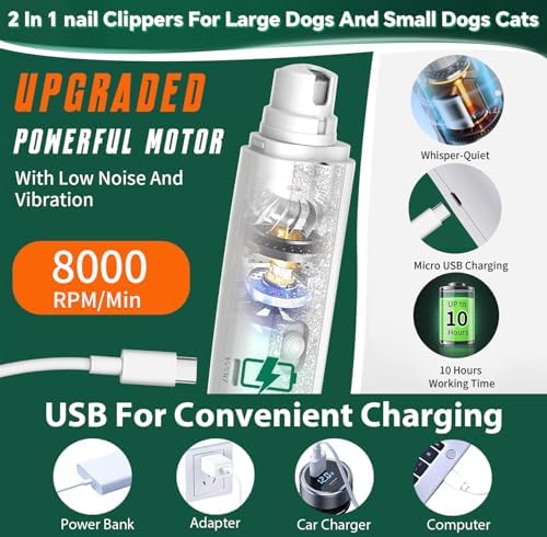 CATPICK 2-in-1 Cat & Dog Nail Clippers with Grinder and Dual LED Lights - Image 6