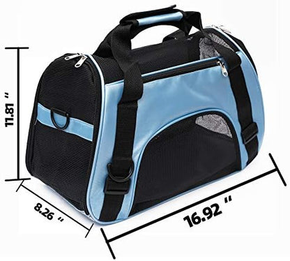 MuchL Pet Carrier Soft-Sided Carriers for Cat Carriers Dog Carrier for Small Medium Cats Dogs Puppies Pet Carrier Airline Approved Cat Dog Pet Travel Carrier (Small, Blue) - Image 6