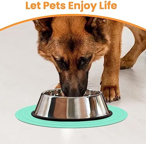 Ptlom Pet Food Mat for Dog and Cat Placemat 2 Pcs, Mat for Prevent Food and Water Overflow, Suitable for Medium and Small Pet, Silicone, 9.5"* 9.5" - Image 3