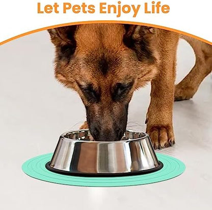 Ptlom Pet Food Mat for Dog and Cat Placemat 2 Pcs, Mat for Prevent Food and Water Overflow, Suitable for Medium and Small Pet, Silicone, 9.5"* 9.5" - Image 3