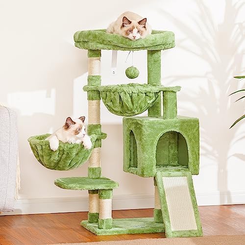 Hey-brother Cat Tree Tower with Large Bed, Hammocks, Scratcher, MPJ006SGR - Image 2