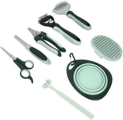 Lukshalse 8 in 1 Pet Grooming Rake and Dematting Comb, Pet Dog Cat Bowl Toothbrush Comb Set Effective Float Hair Remover Clean Tool - Image 2