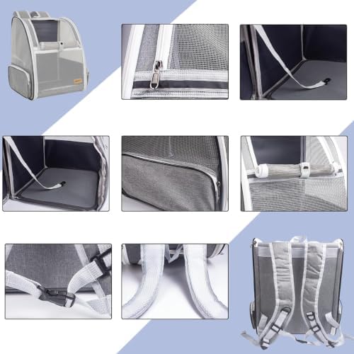 Cat Dog Backpack 12.6"×11.4"×16.5" Large Breathable Pet Bag Carrier - Image 4