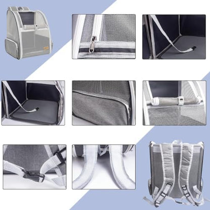 Cat Dog Backpack 12.6"×11.4"×16.5" Large Breathable Pet Bag Carrier - Image 4