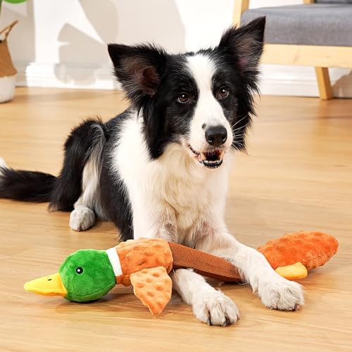 Sedioso Extra Large Dog Toy, Durable Dog Toy for Large Breed, 20 Inch Tug of War Dog Interactive Toy, Stuffed Animal Dog Chew Toy with Crinkle Paper for Small, Middle and Big Dogs(Duck) - Image 5