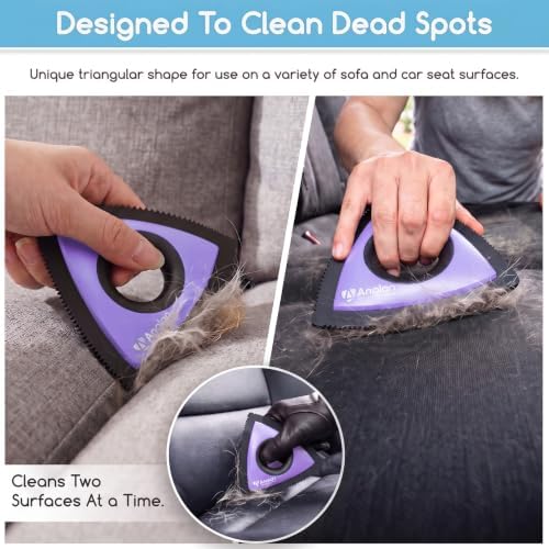 Analan Mini Pet Hair Remover for Car Detailing Dog Hair Tool Brush(Purple) - Image 4