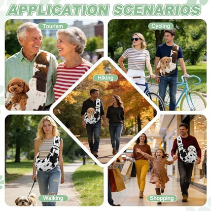 Dog Sling Carrier for Small Dogs and Cats Up to 16.5 Lbs, Soft Breathable with Pocket Pet Cross Body Shoulder Bag, (Brown, 1 Pcs) Intended for Outdoor Travel/Camp - Image 6