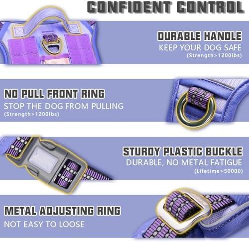 AUROTH Dog Harness for Small Medium Dogs, Tactical No Pull Dog Vest - Image 3