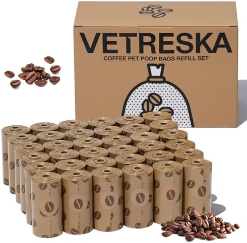 VETRESKA Dog Poop Bags, 540 Count Coffee Scented Waste Bags by VETRESKA