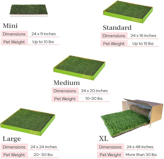 DoggieLawn XL - Real Grass Disposable Pet Potty - 48 x 24 Inches with Plastic Tray - Potty Training Pad for Dogs