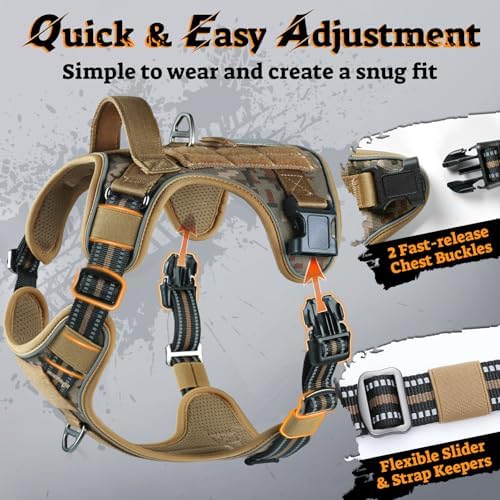 rabbitgoo Tactical Dog Harness for Large Dogs, No Pull Service Pet Vest - Image 4