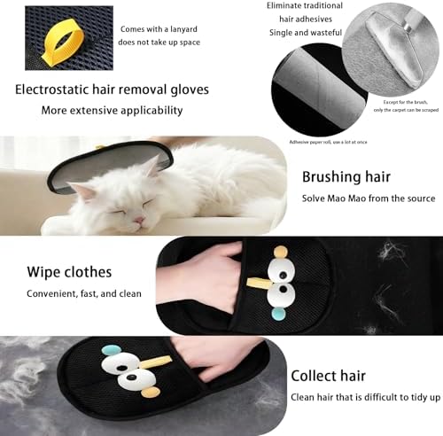 Pet Hair Remover Glove, 2PCS Upgraded Magic Brush Electrostatic Mitt for Dogs & Cats, Pet Hair Removal Glove Tool for Furniture, Car Seat, Clothes, Couches, Carpet, Laundry - Image 3