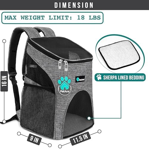 PetAmi Cat Backpack Carrier for Small Dogs and Large Cats, Airline Approved - Image 2