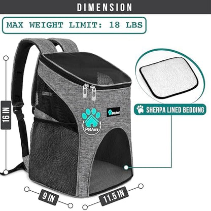 PetAmi Cat Backpack Carrier for Small Dogs and Large Cats, Airline Approved - Image 2
