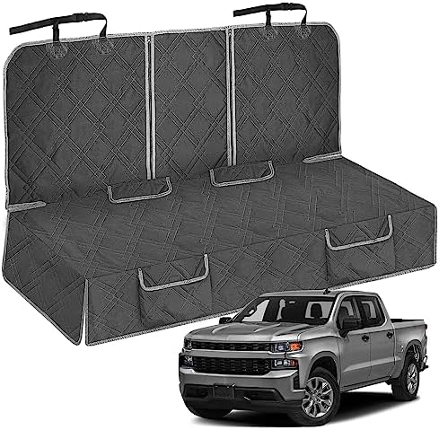 sportuli Dog Car Seat Cover Replace for Ford F150 and Dodge Ram 1500, 600D Oxford Cloth Heavy Duty Waterproof Non Slip Pet Truck Back Bench Seat Cover, Fit for All Full-Size Trucks (Full-Size Truck) by SPORTULI