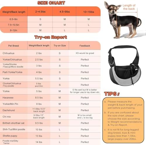 YUDODO Pet Sling Carrier for 5-9 lbs Small Dogs Cat Puppy Crossbody Carrier - Image 3