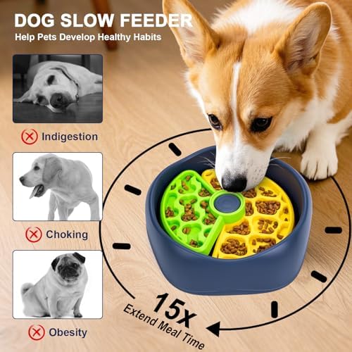 Star&Mi Slow Feeder Dog Bowls, 3-Layer Interactive Dog Puzzle Feeder, Dog Slow Feeder Bowl & Lick Bowl for Dogs, Non-Slip Dog Bowl Slow Feeder for Medium & Large Breeds, Holds 6–8 Cups - Image 3