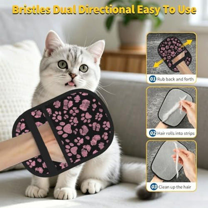 Pink Dog Cat Paw Leopard Print Puppy Pet Hair Removal Glove For Cats Dogs - Image 7
