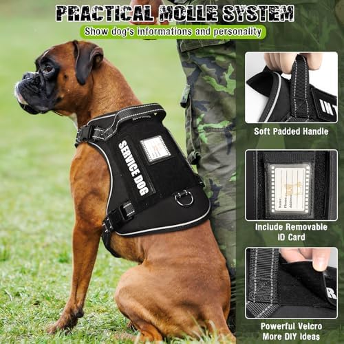Tactical Dog Harness and Leash Set with 10 Patches for Large Dogs - Image 4